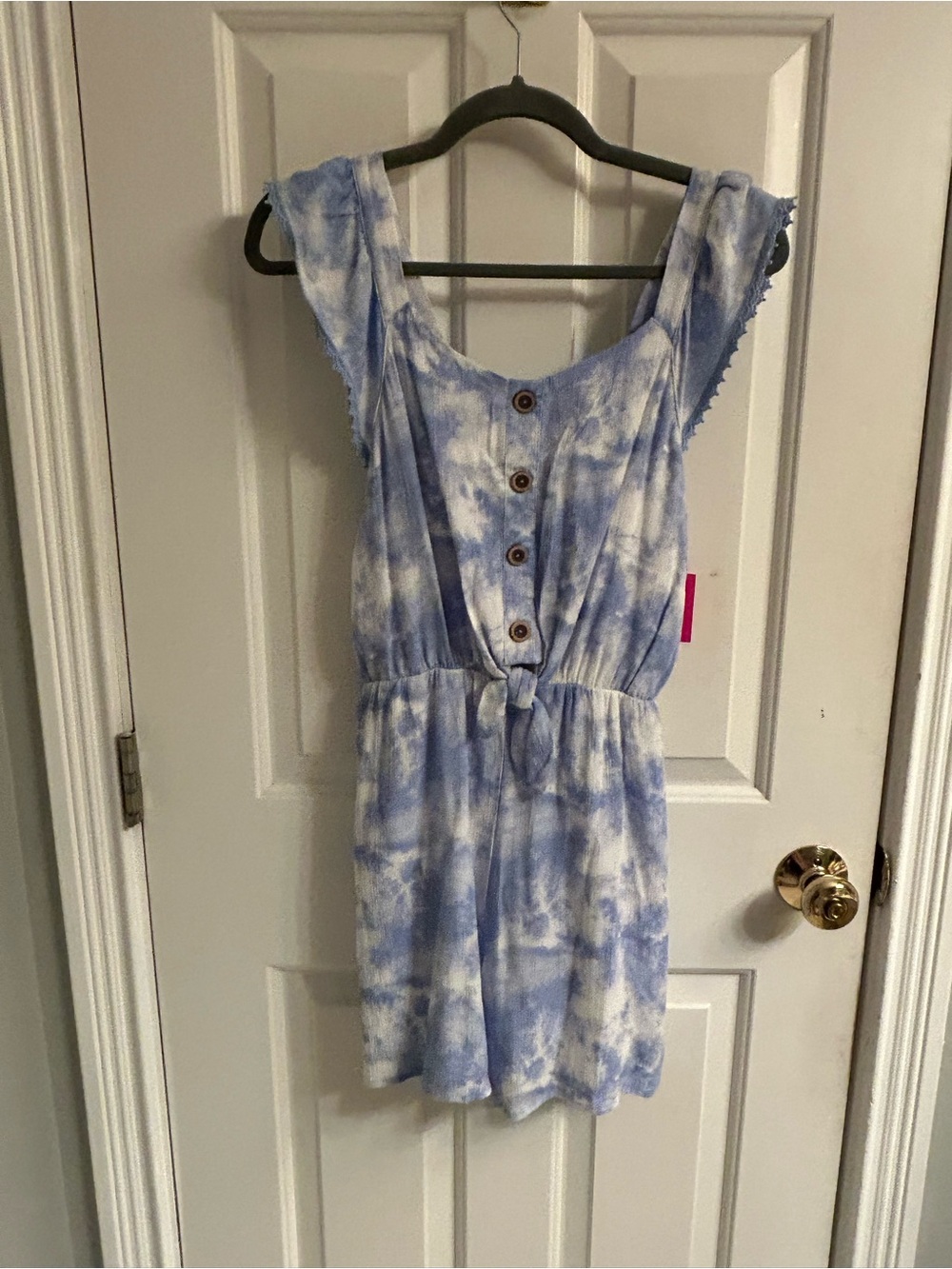NWT-In Girls Sleeveless Blue Tie-Dye Romper
